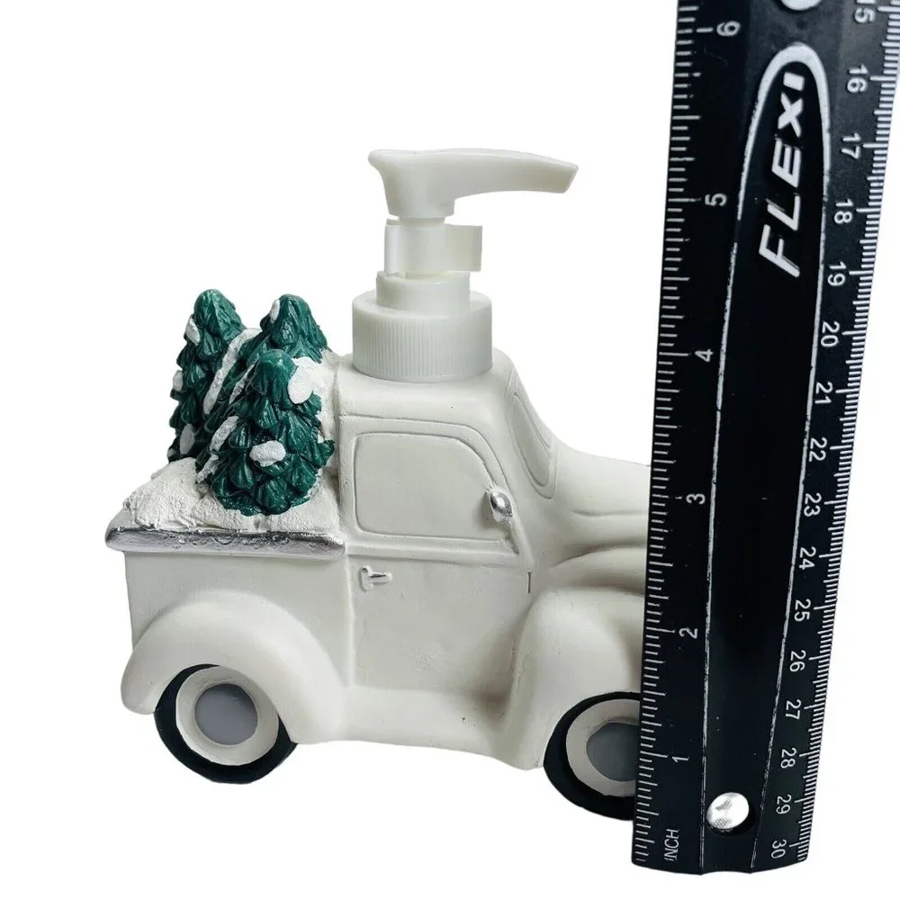 White Christmas Truck Soap Lotion Pump Dispenser By December Home